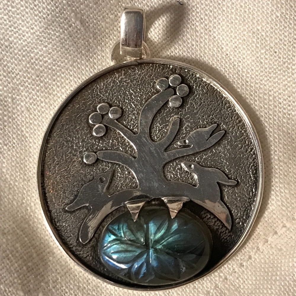 Sterling 925 silver labradorite handmade artisan pendant jewelry gift